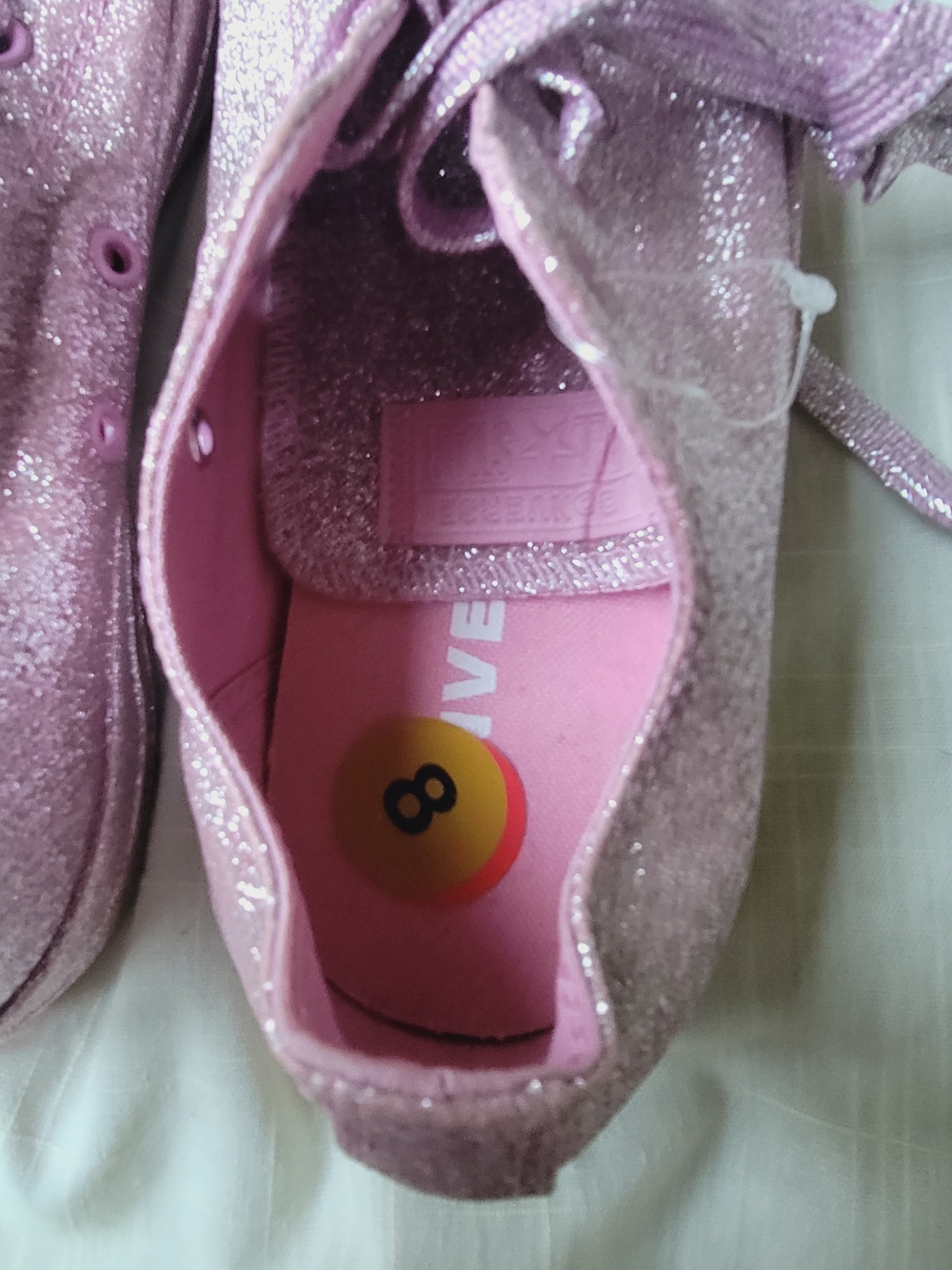 Converse Pink Glitter Low-Top Sneakers Chucks Kicks Nwob Pls See All Pics - Picture 7 of 14